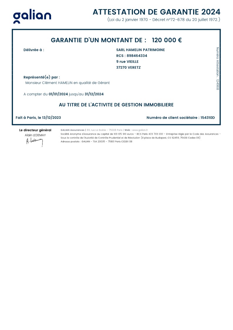 Attestation de Garantie 2024 - G_1